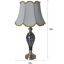 Load image into Gallery viewer, Piatunnia Art Deco Fluted Glass Best Table Lamp 28" - Cobalt Blue/Light Green - LEDMyPlace