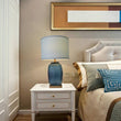 Load image into Gallery viewer, Platycodon Little Sculpted Glass Best Table Lamp 23" - Ocean Blue/Light Blue - LEDMyPlace