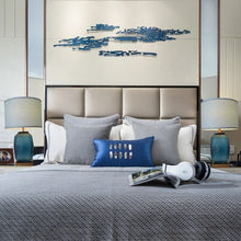 Load image into Gallery viewer, Platycodon Little Sculpted Glass Best Table Lamp 23" - Ocean Blue/Light Blue - LEDMyPlace