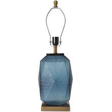 Load image into Gallery viewer, Platycodon Little Sculpted Glass Best Table Lamp 23" - Ocean Blue/Light Blue - LEDMyPlace
