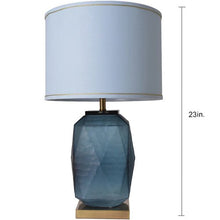 Load image into Gallery viewer, Platycodon Little Sculpted Glass Best Table Lamp 23" - Ocean Blue/Light Blue - LEDMyPlace