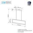 Load image into Gallery viewer, Rectangular Chandelier LED For Office Kitchen Dining Room, 33W, 3000K, 1650LM, LED Pendant Lighting with Matte Black Body Finish, Dimmable, 1 - Light - LEDMyPlace
