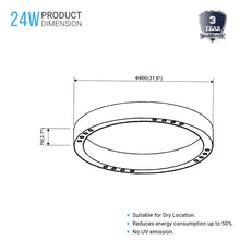 Load image into Gallery viewer, Ring Flush Mount LED Lighting Fixture, 16W/24W, 3000K, 800LM/1200LM, Close to Ceiling lights, Dimmable - LEDMyPlace