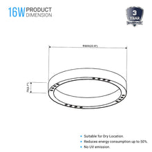 Load image into Gallery viewer, Ring Flush Mount LED Lighting Fixture, 16W/24W, 3000K, 800LM/1200LM, Close to Ceiling lights, Dimmable - LEDMyPlace