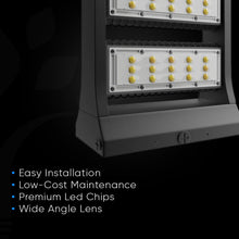 Load image into Gallery viewer, Rotatable LED Wall Pack Light 80W 5700K, 10800LM, Black, UL, DLC Premium, IP65, Adjustable Head Can be used as Up/Down Light, Outdoor Rotatable Wall Light - LEDMyPlace