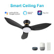 Load image into Gallery viewer, RYATT 45 inch 3 - Blade Flush Mount Smart Ceiling Fan with LED Light &amp; Remote - LEDMyPlace