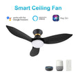 Load image into Gallery viewer, RYATT 45 inch 3 - Blade Flush Mount Smart Ceiling Fan with Remote &amp; LED Light - LEDMyPlace