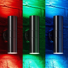 Load image into Gallery viewer, LED Outdoor Up &amp; Down Lights With Remote, RGBW, Cylinder, 18WX2, AC100-277V, IP65, ETL CE RoSH Approval, Outdoor Wall Lights