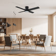 Load image into Gallery viewer, SANTANA 52 inch 4 - Blade Flush Mount Ceiling Fan with LED Light &amp; Remote - LEDMyPlace