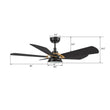 Load image into Gallery viewer, SAVILI 52 inch 5 - Blade Smart Ceiling Fan with LED Light &amp; Remote Control - LEDMyPlace