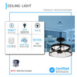 Load image into Gallery viewer, Semi Flush Mount Ceiling Lights, Drum Shape, Matte Black Finish with Clear Glass Shade, E26 Base, UL Listed, Hallway Light Fixtures - LEDMyPlace