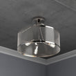 Load image into Gallery viewer, Semi Flush Mount Ceiling Lights, Drum Shape, Steel Cage Matte Black Finish, E26 Base, UL Listed, 3 Years Warranty - LEDMyPlace