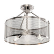 Load image into Gallery viewer, Semi Flush Mount Ceiling Lights, Drum Shape, Steel Cage Matte Black Finish, E26 Base, UL Listed, 3 Years Warranty - LEDMyPlace