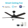 Load image into Gallery viewer, Solasta 52 Inch 5 - Blade Best Smart Ceiling Fan With Led Light Kit &amp; Remote - Black/Dark Wood - LEDMyPlace