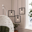 Load image into Gallery viewer, Square Shape Matte Black Pendant Light Fixture, E26 Base, UL Listed for Dry Location - LEDMyPlace