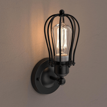 Load image into Gallery viewer, Steel Birdcage Wall Sconce Lighting Fixtures, Matte Black Finish, E26 Base, UL Listed, 3 Years Warranty - LEDMyPlace