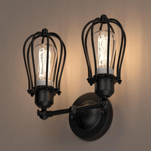 Load image into Gallery viewer, Steel Birdcage Wall Sconce Lighting Fixtures, Matte Black Finish, E26 Base, UL Listed, 3 Years Warranty - LEDMyPlace