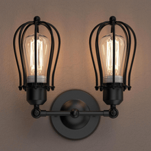 Load image into Gallery viewer, Steel Birdcage Wall Sconce Lighting Fixtures, Matte Black Finish, E26 Base, UL Listed, 3 Years Warranty