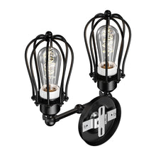 Load image into Gallery viewer, Steel Birdcage Wall Sconce Lighting Fixtures, Matte Black Finish, E26 Base, UL Listed, 3 Years Warranty - LEDMyPlace