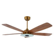 Load image into Gallery viewer, Striker 52 in. 5 - Blade Best Smart Ceiling Fan with Dimmable LED Light, Gold/Wood Grain Finish, Works w/ Remote Control/Alexa/Google Home/Siri - LEDMyPlace
