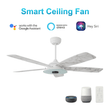 Load image into Gallery viewer, Striker 52 in. 5 - Blade Best Smart Ceiling Fan with Dimmable LED Light, White/Marble Pattern, Works w/ Remote Control/Alexa/Google Home/Siri - LEDMyPlace