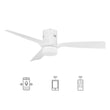 Load image into Gallery viewer, Striver 52" (3 - Blade) White Flush Mount Best Smart Ceiling Fan w/ Dimmable LED Light, Works w/ Remote Control/Alexa/Google Home/Siri - LEDMyPlace