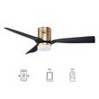 Load image into Gallery viewer, Striver 52" (3 - Blade) White Flush Mount Best Smart Ceiling Fan w/ Dimmable LED Light, Works w/ Remote Control/Alexa/Google Home/Siri - LEDMyPlace