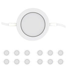 Load image into Gallery viewer, Swivel LED Puck Lights Kit with ETL List, Recessed or Surface Mount Design, CRI90, 3 - Piece Kit With 12V Adaptor &amp; Touch Dimmer, Linkable, 3x3.5 Watts, 750 Lumens, White - LEDMyPlace
