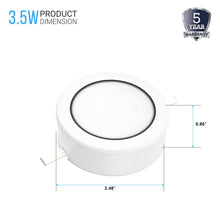 Load image into Gallery viewer, Swivel LED Puck Lights Kit with ETL List, Recessed or Surface Mount Design, CRI90, 3 - Piece Kit With 12V Adaptor &amp; Touch Dimmer, Linkable, 3x3.5 Watts, 750 Lumens, White - LEDMyPlace