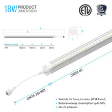 Load image into Gallery viewer, T8 4ft LED Freezer/Cooler Tube Light V Shape 18w 5000k Clear - Walk - in Cooler Light - LEDMyPlace