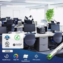 Load image into Gallery viewer, T8 4ft LED Tube/Bulb - Glass 18W 1800 Lumens 4000K Clear, Single Ended Power - Ballast Bypass - LEDMyPlace