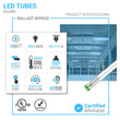 Load image into Gallery viewer, T8 4ft LED Tube/Bulb - Glass 18W 1800 Lumens 4000K Clear, Single Ended Power - Ballast Bypass - LEDMyPlace