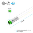 Load image into Gallery viewer, T8 4ft LED Tube/Bulb - Glass 18W 1800 Lumens 4000K Clear, Single Ended Power - Ballast Bypass - LEDMyPlace