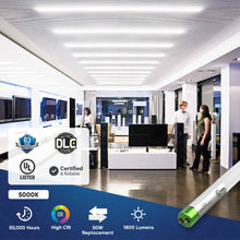 Load image into Gallery viewer, T8 4ft LED Tube/Bulb - Glass 18W 1800 Lumens 5000K Frosted, G13 Base, Single Ended Power - Ballast Bypass - LEDMyPlace