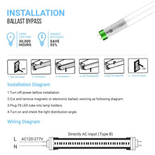 Load image into Gallery viewer, T8 4ft LED Tube/Bulb - Glass 18W 1800 Lumens 6500K Frosted, Single Ended Power - Ballast Bypass - LEDMyPlace