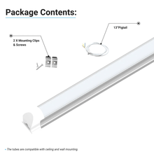 Load image into Gallery viewer, T8 8ft Integrated LED Tube Light 60W V - Shape 5000K Daylight White, Frosted, 8 Foot Plug and Play Linkable LED Shop Lights, Damp Location - LEDMyPlace