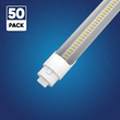 Load image into Gallery viewer, T8 8ft LED Tube/Bulb - 32/36/40/48W Wattage Adjustable, 130lm/w, 3000K/4000K/5000K/6500K CCT Changeable, Clear, R17D Base, - Ballast Bypass - LEDMyPlace