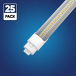 Load image into Gallery viewer, T8 8ft LED Tube/Bulb - 32/36/40/48W Wattage Adjustable, 130lm/w, 3000K/4000K/5000K/6500K CCT Changeable, Clear, R17D Base,- Ballast Bypass