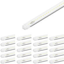 Load image into Gallery viewer, T8 8ft LED Tube/Bulb - 32/36/40/48W Wattage Adjustable, 130lm/w, 3000K/4000K/5000K/6500K CCT Changeable, Clear, R17D Base, - Ballast Bypass - LEDMyPlace