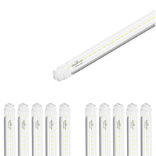 Load image into Gallery viewer, T8 8ft LED Tube/Bulb - 32/36/40/48W Wattage Adjustable, 130lm/w, 3000K/4000K/5000K/6500K CCT Changeable, Clear, R17D Base, - Ballast Bypass - LEDMyPlace