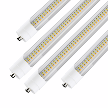 Load image into Gallery viewer, T8 8ft LED Tube/Bulb - 48w/40w/36w/32w Wattage Adjustable, 130lm/w, 3000k/4000k/5000k/6500k CCT Changeable, Clear, FA8 Single Pin, Double End Power - Ballast Bypass - LEDMyPlace