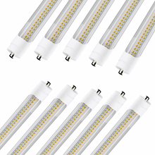Load image into Gallery viewer, T8 8ft LED Tube/Bulb - 48w/40w/36w/32w Wattage Adjustable, 130lm/w, 3000k/4000k/5000k/6500k CCT Changeable, Clear, FA8 Single Pin, Double End Power - Ballast Bypass - LEDMyPlace