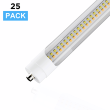 Load image into Gallery viewer, T8 8ft LED Tube/Bulb - 48w/40w/36w/32w Wattage Adjustable, 130lm/w, 3000k/4000k/5000k/6500k CCT Changeable, Clear, FA8 Single Pin, Double End Power - Ballast Bypass - LEDMyPlace