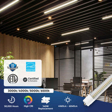 Load image into Gallery viewer, T8 8ft LED Tube/Bulb - 48w/40w/36w/32w Wattage Adjustable, 130lm/w, 3000k/4000k/5000k/6500k CCT Changeable, Clear, FA8 Single Pin, Double End Power - Ballast Bypass - LEDMyPlace