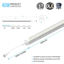 Load image into Gallery viewer, T8 LED Freezer/Cooler Tube Light - V Shape - 6ft 40W 5000k Clear 4800 Lumens Rebate Eligible, Walk - in Cooler Light - LEDMyPlace