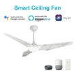 Load image into Gallery viewer, Trailblazer (3 - Blade) Best Smart Ceiling Fan with Dimmable LED Light, White/Marble Pattern, Works w/ Remote Control/Alexa/Google Home/Siri - LEDMyPlace