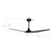 Load image into Gallery viewer, Trailblazer 52 In. Wi - Fi Best Smart Ceiling Fan w/ Remote Control &amp; LED Light, Alexa/Siri/Google Home Compatible, Black/dark Wooden Pattern (3 - Blade) - LEDMyPlace