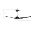 Load image into Gallery viewer, Trailblazer 52 In. Wi - Fi Best Smart Ceiling Fan w/ Remote Control &amp; LED Light, Alexa/Siri/Google Home Compatible, Black/dark Wooden Pattern (3 - Blade) - LEDMyPlace