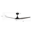 Load image into Gallery viewer, Trailblazer 52 In. Wi - Fi Best Smart Ceiling Fan w/ Remote Control &amp; LED Light, Alexa/Siri/Google Home Compatible, Black/dark Wooden Pattern (3 - Blade) - LEDMyPlace