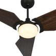 Load image into Gallery viewer, Trailblazer 52 In. Wi - Fi Best Smart Ceiling Fan w/ Remote Control &amp; LED Light, Alexa/Siri/Google Home Compatible, Black/dark Wooden Pattern (3 - Blade) - LEDMyPlace